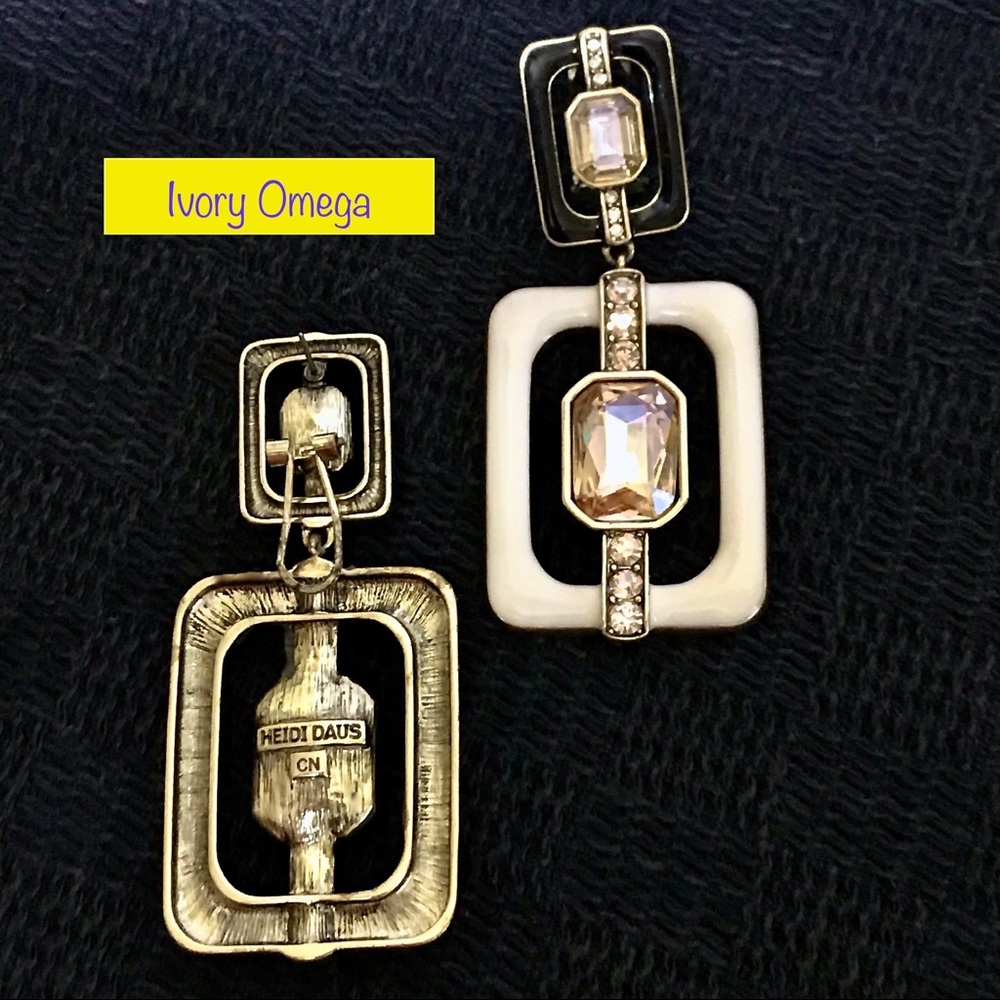 Heidi Daus Thoroughly Modern Earrings Ivory Omega